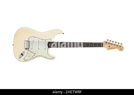 1961 chitarra elettrica Fender Stratocaster Blonde Solid Body. Foto Stock