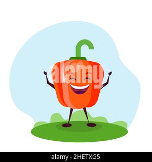 Divertente personaggio pepe. Illustrazione vettoriale in stile cartoon per bambini. Illustrazione Vettoriale