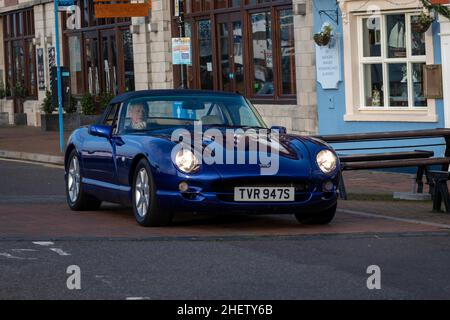 TVR Chimaera Classic sulla banchina di Poole Foto Stock