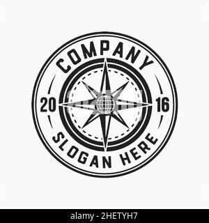 Logo bussola. Vettore e illustrazione. Illustrazione Vettoriale