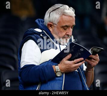 Londra, Regno Unito. 12th Jan 2022. LONDRA, Inghilterra - GENNAIO 12:Tottenham Hotspur tifosi durante Carabao Cup semi-finale 2nd tratta tra Tottenham Hotspur e Chelsea allo stadio Tottenham Hotspur, Londra, Inghilterra il 12th Dicembre 2022 credito: Azione Foto Sport/Alamy Live News Foto Stock