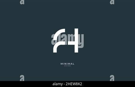 Icona lettera alfabetica logo FH Illustrazione Vettoriale