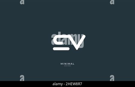 Icona lettera alfabetica logo EV Illustrazione Vettoriale