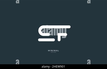 Icona lettera alfabetica logo EF Illustrazione Vettoriale