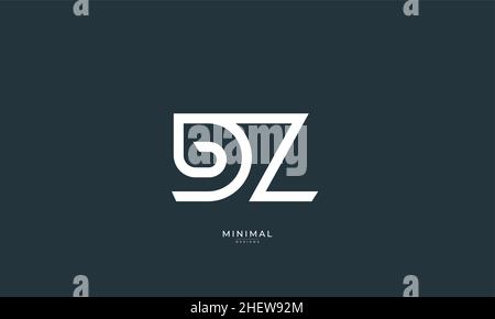 Icona lettera alfabetica logo DZ Illustrazione Vettoriale