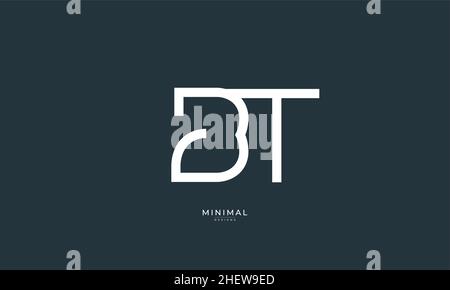 Icona lettera alfabetica logo BT Illustrazione Vettoriale