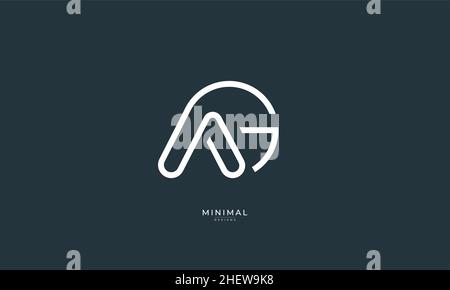 Lettera alfabetica icona logo AG Illustrazione Vettoriale