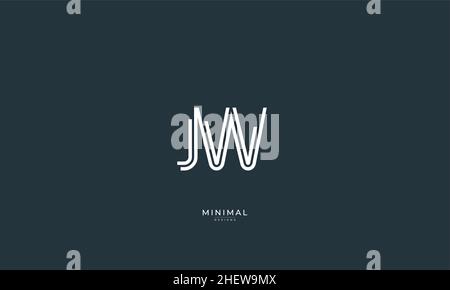 Icona lettera alfabetica logo JW Illustrazione Vettoriale
