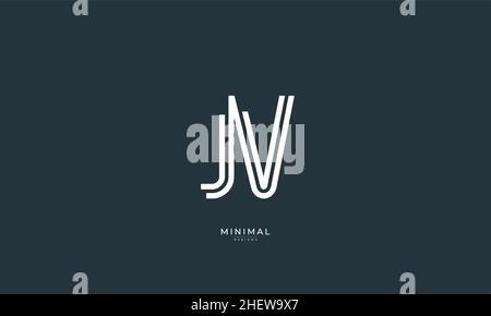 Icona lettera alfabetica logo JV Illustrazione Vettoriale