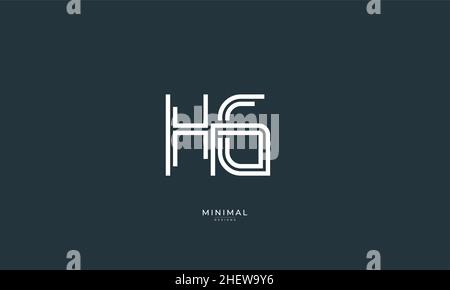 Icona lettera alfabetica logo HG Illustrazione Vettoriale