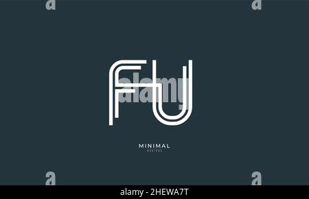 Icona lettera alfabetica logo fu Illustrazione Vettoriale