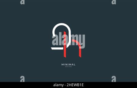 Icona lettera alfabetica logo GH Illustrazione Vettoriale