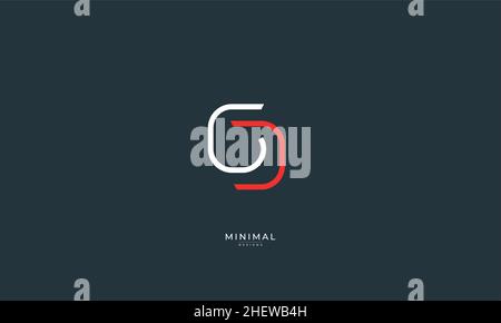 Icona lettera alfabetica logo GD Illustrazione Vettoriale