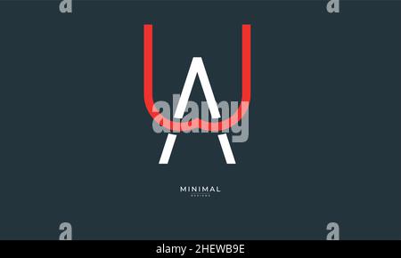 Icona lettera alfabetica logo WA o AW Illustrazione Vettoriale
