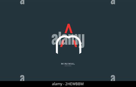 Icona lettera alfabetica logo AM o ma Illustrazione Vettoriale