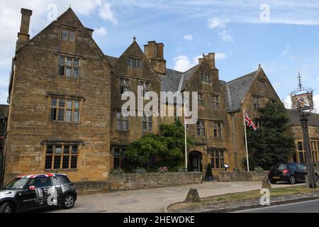 Lygon Arms Great Hall Broadway Village, Cotswolds, Worcestershire England, edificio classificato di livello II* Foto Stock