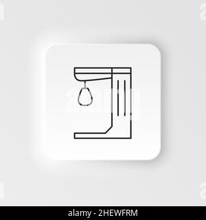Gioco di punch, retrò, arcade pneumorfo stile vettore icona. Stile neumorfismo. Gioco di punch, arcade retrò icona vettore stile pneumatico. Stile neumorfismo su Illustrazione Vettoriale
