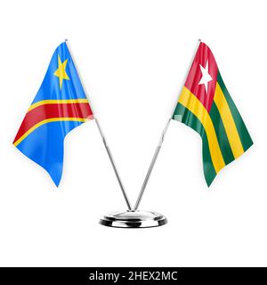 Due tabulatori isolati su sfondo bianco 3D illustrazione, dr congo e togo Foto Stock