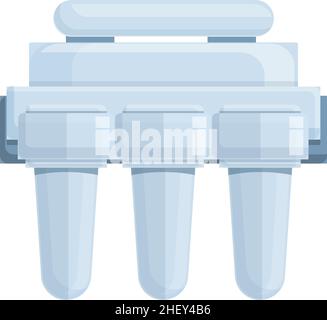 Tecnologia osmosi icona vettore cartoon. Sistema dell'acqua. Serbatoio in posizione iniziale Illustrazione Vettoriale