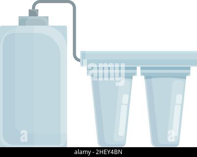 Vettore cartoon icona trattamento osmosi. Sistema dell'acqua. Serbatoio del filtro Illustrazione Vettoriale