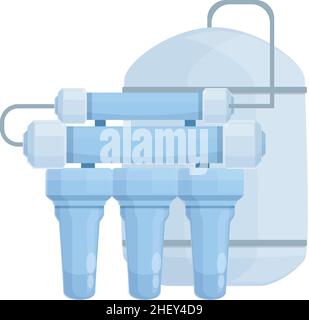 Icona chimica osmosi vettore cartoon. Sistema dell'acqua. Serbatoio del filtro Illustrazione Vettoriale