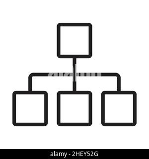 organizzazione gerarchia grafico icona vettore gestione progetto, team di progetto, visualizzazione dati, corporate hierarchysitemap segno per il vostro sito web design Illustrazione Vettoriale
