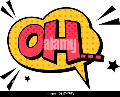 Suono OH discorso fumetto bolla colorato isolato Illustrazione Vettoriale