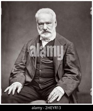 Victor Hugo (1802-1885), scrittore francese, Woodburytype portrait Photography by cliché Bertall, 1860-1869 Foto Stock