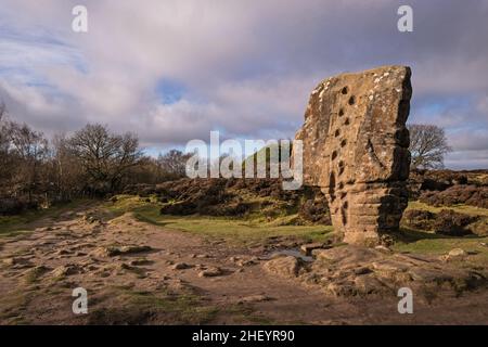 Cork Stone, Stanton Moor, Derbyshire Peak District Foto Stock