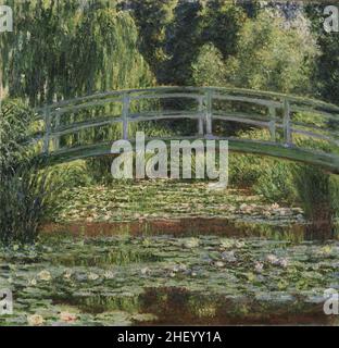 Claude Monet, francese, 1840-1926 -- il ponte pedonale giapponese e la piscina di giglio d'acqua, Giverny