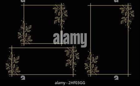 Collezione di modelli ornamenti decorativi . Set di corone floreali vettoriali disegnate a mano. Vettore e illustrazione. Illustrazione Vettoriale