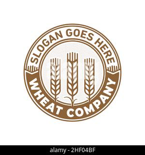 Logo Wheat. Vettore e illustrazione. Illustrazione Vettoriale