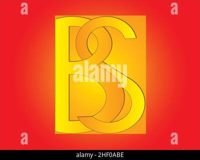 Creato dalla trasformazione di figure geometriche, un iniziale costituito dalle lettere B e S. Illustrazione Vettoriale