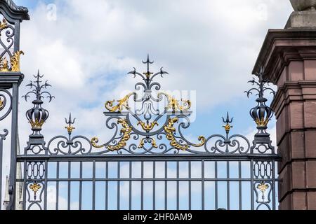 Porta del castello Phillipsruhe a Hanau, Germania. Foto Stock