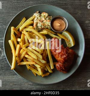 Fish and chips in un ristorante in Islanda, Europa Foto Stock