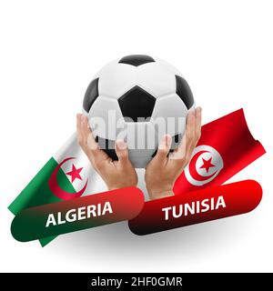 Partita di calcio, nazionale algeria vs tunisia Foto Stock