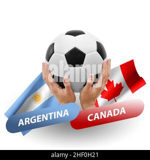 Partita di calcio, squadre nazionali argentina vs canada Foto Stock