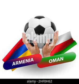 Partita di calcio, squadre nazionali armenia vs oman Foto Stock