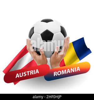 Partita di calcio, nazionale austria vs romania Foto Stock