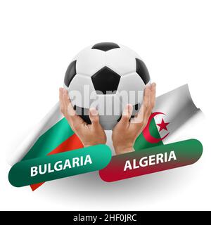 Partita di calcio, squadre nazionali bulgaria vs algeria Foto Stock