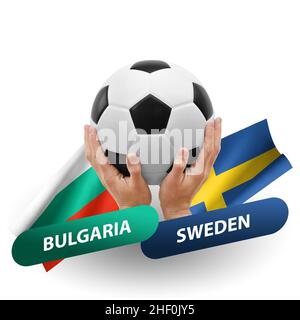 Partita di calcio, squadre nazionali bulgaria vs svezia Foto Stock
