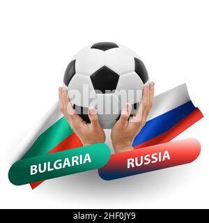 Partita di calcio, squadre nazionali bulgaria vs russia Foto Stock