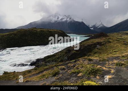 Il Salto Grande nel Parco Torres del Paine, Cile Foto Stock