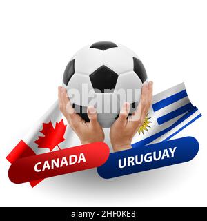 Partita di calcio, squadre nazionali canada vs uruguay Foto Stock