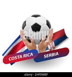 Partita di calcio, squadre nazionali costa rica vs serbia Foto Stock