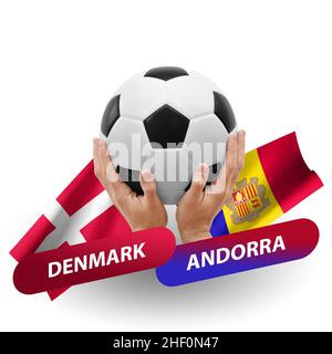 Partita di calcio, squadre nazionali danimarca vs andorra Foto Stock
