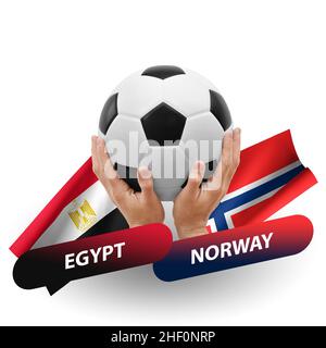 Partita di calcio, squadre nazionali egitto vs norvegia Foto Stock