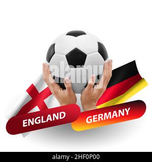 Partita di calcio, squadre nazionali inghilterra vs germania Foto Stock