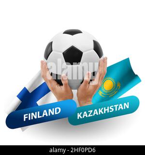 Partita di calcio, nazionale finlandia vs kazakhstan Foto Stock