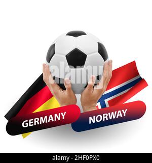 Partita di calcio, squadre nazionali germania vs norvegia Foto Stock